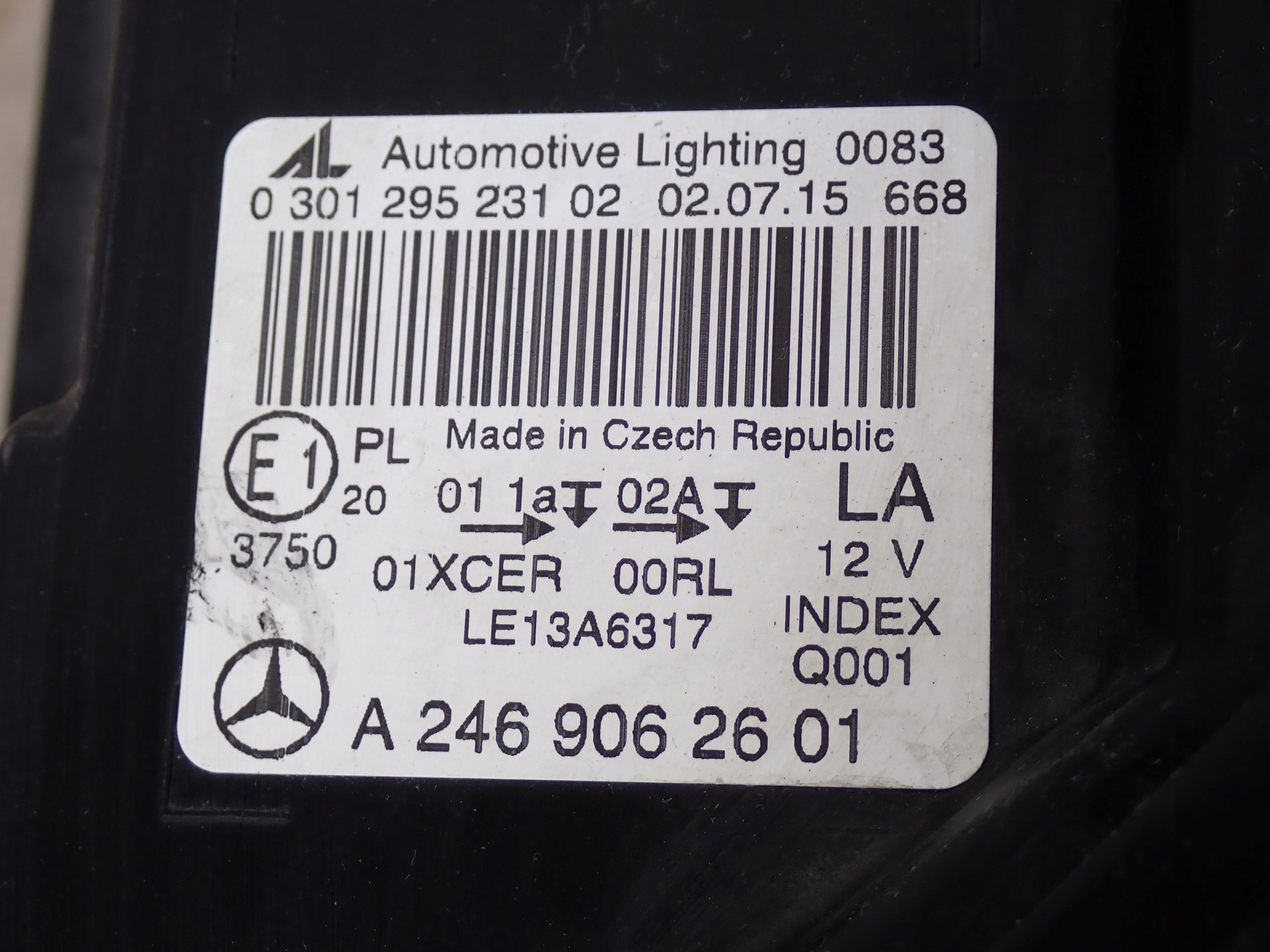 light left REFLEKTOR FULL LED MERCEDES B KLASA LIFT 246 2015