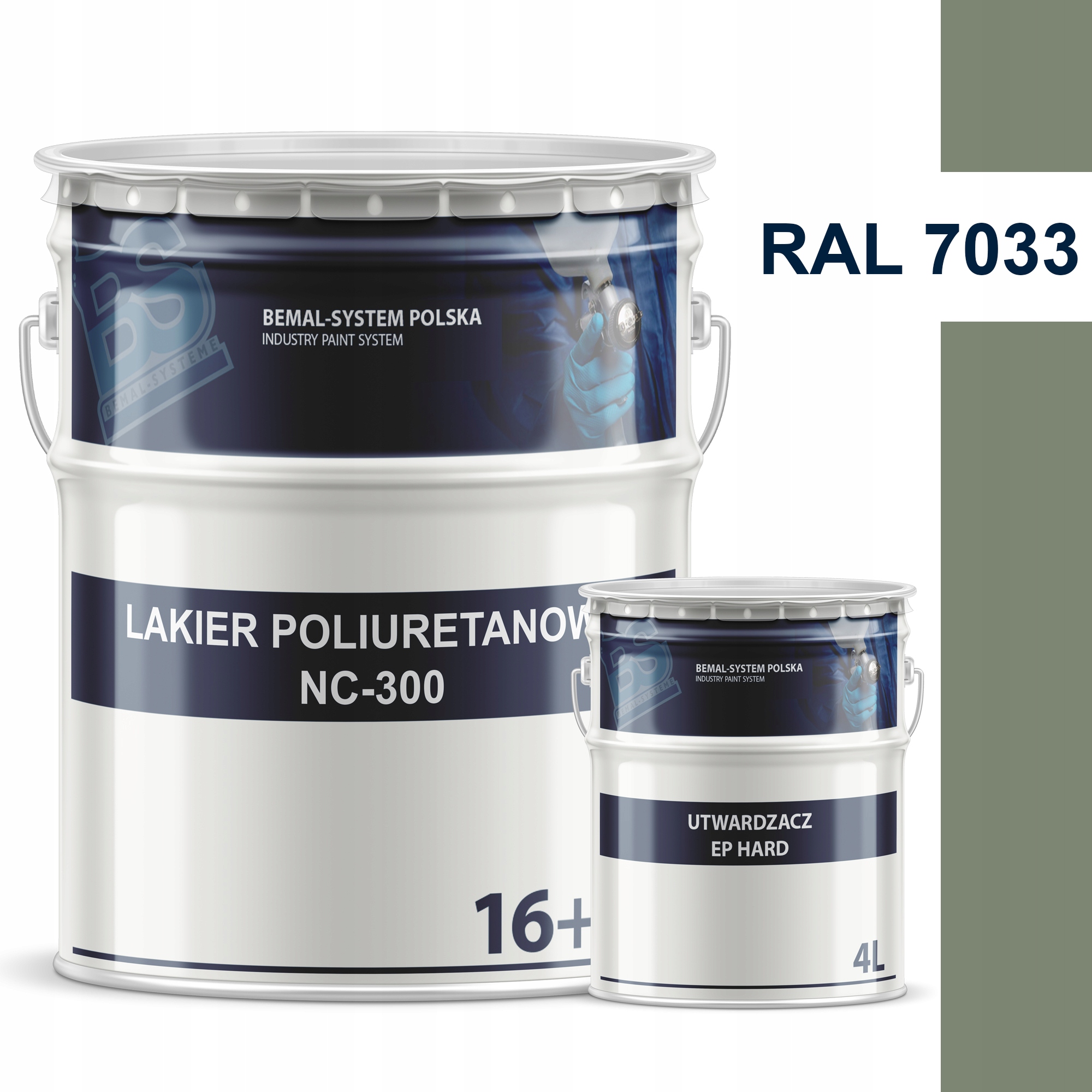 BEMAL FARBA OKRĘTOWA - LAKIER POLIURETANOWY - 20L - RAL 7033