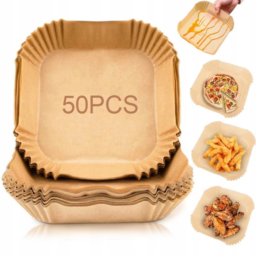 50 SZT. PAPIER WKŁAD DO FRYTKOWNICY BEZTŁUSZCZOWEJ 16CM