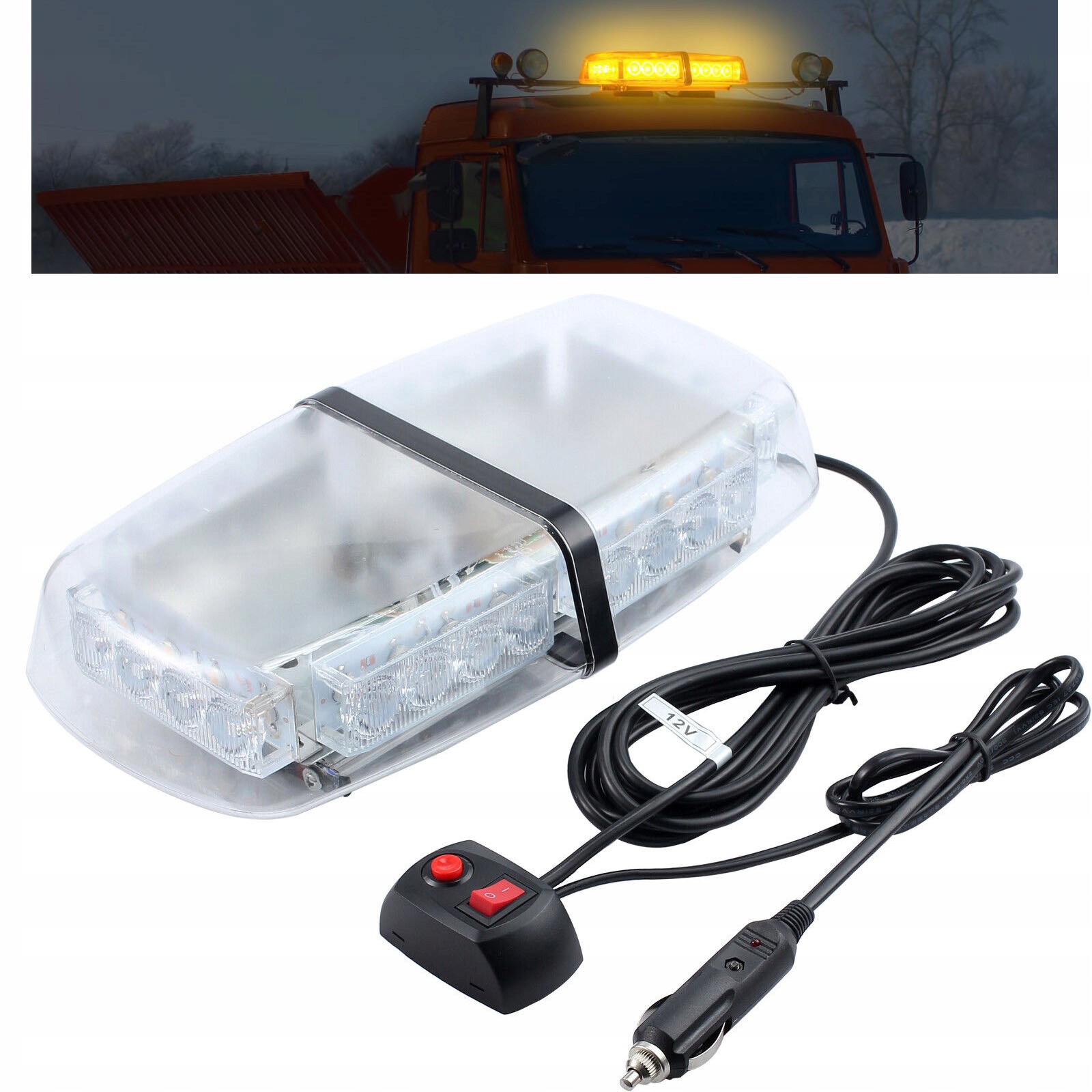 Otočná výstražná lampa 24 Led nouzové výstražné světlo 12V/24V