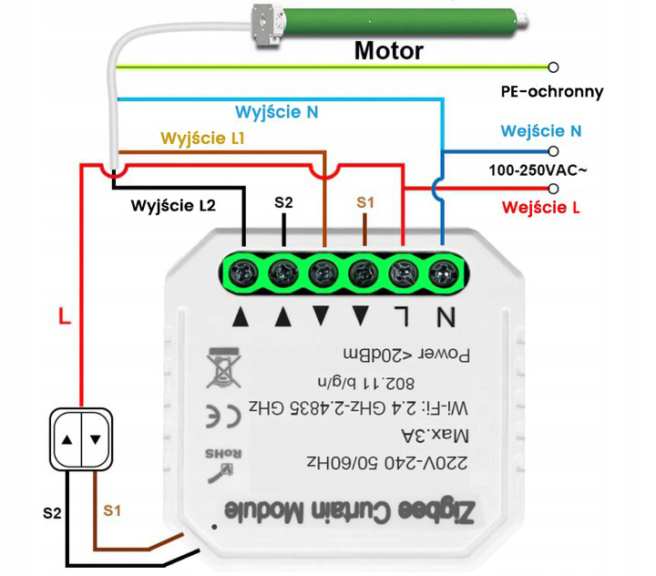 STEROWNIK ROLET ZIGBEE TUYA SMART HOME DOPUSZKOWY Marka Modemix