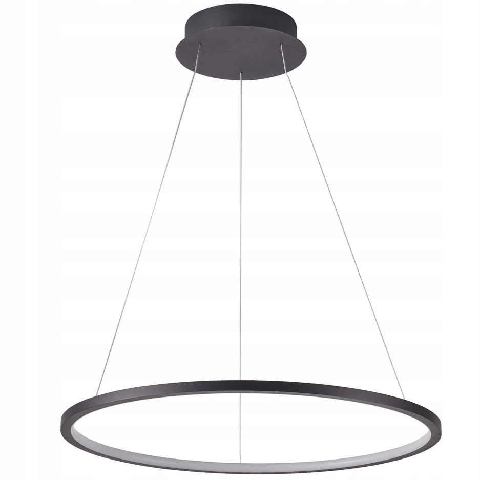Lampa sufitowa wisząca czarna Led okrągła do salonu sypialni Vinola 80