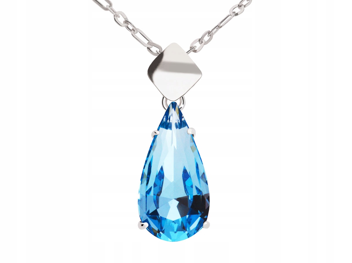 

Naszyjnik niebieski srebrny łezka Swarovski srebro