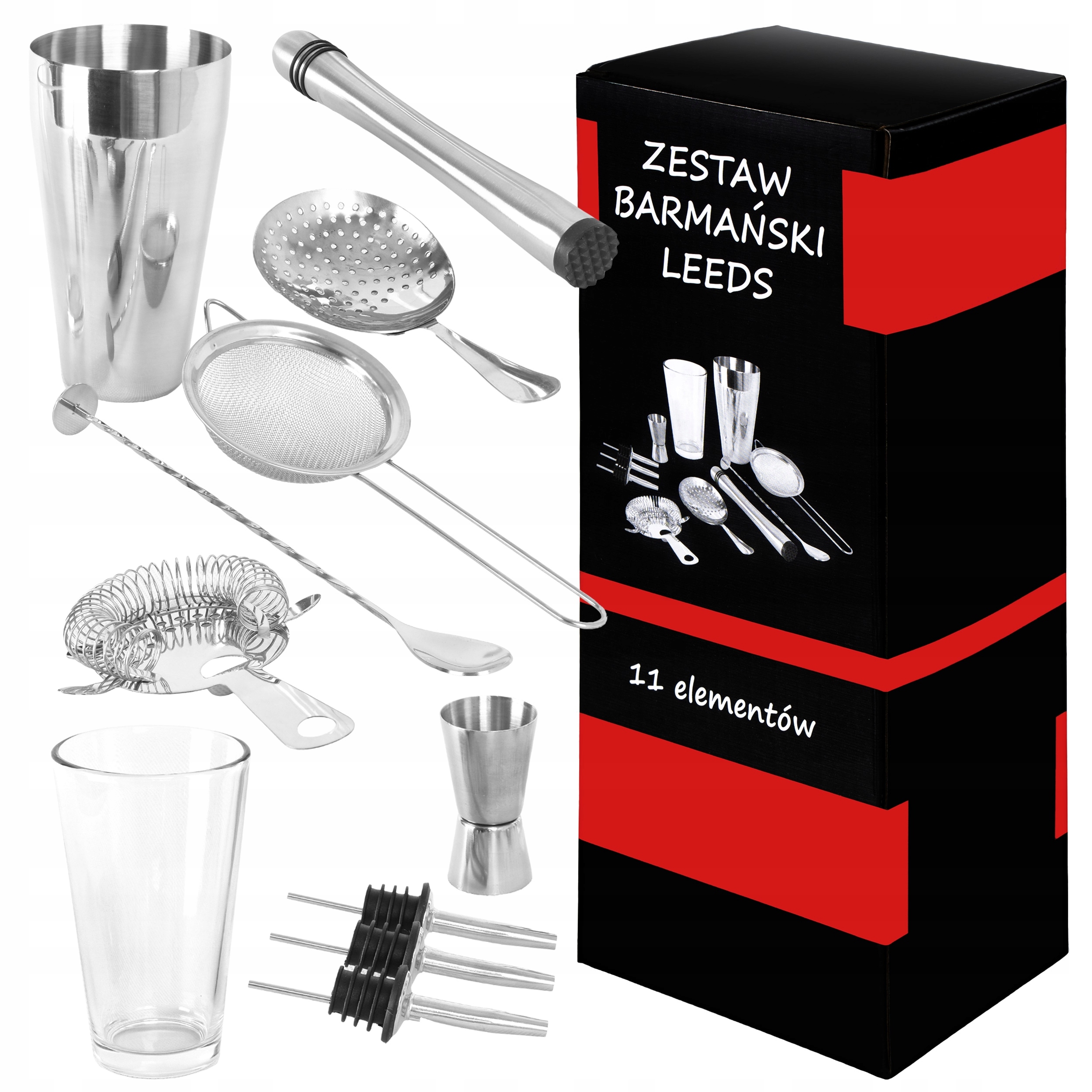 Barmanský Set Na Nápoje, Profesionální Bostonský Shaker, 11 Dílů