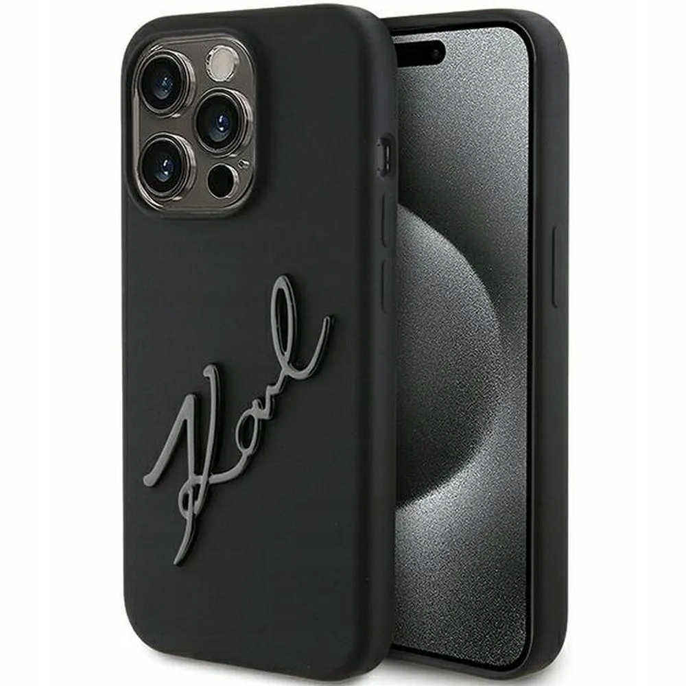 Karl Lagerfeld pouzdro pro Iphone 15 Pro KLHCP15LSKSBMCK (Silicone Karl Scri