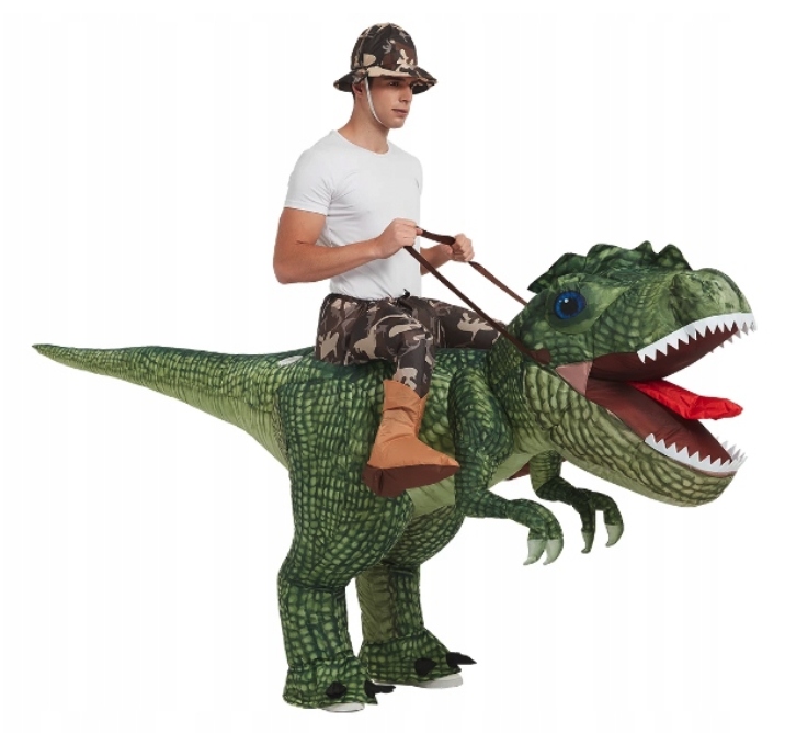 

Przebranie Dmuchany Strój Dinozaur T-rex Zielony L