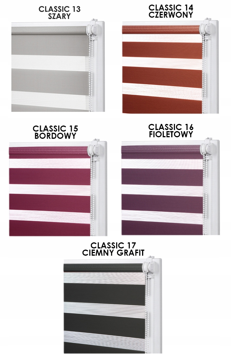 ROLETA DZIEŃ NOC NA WYMIAR 57x150 cm Z NAPINACZEM Długość 150 cm