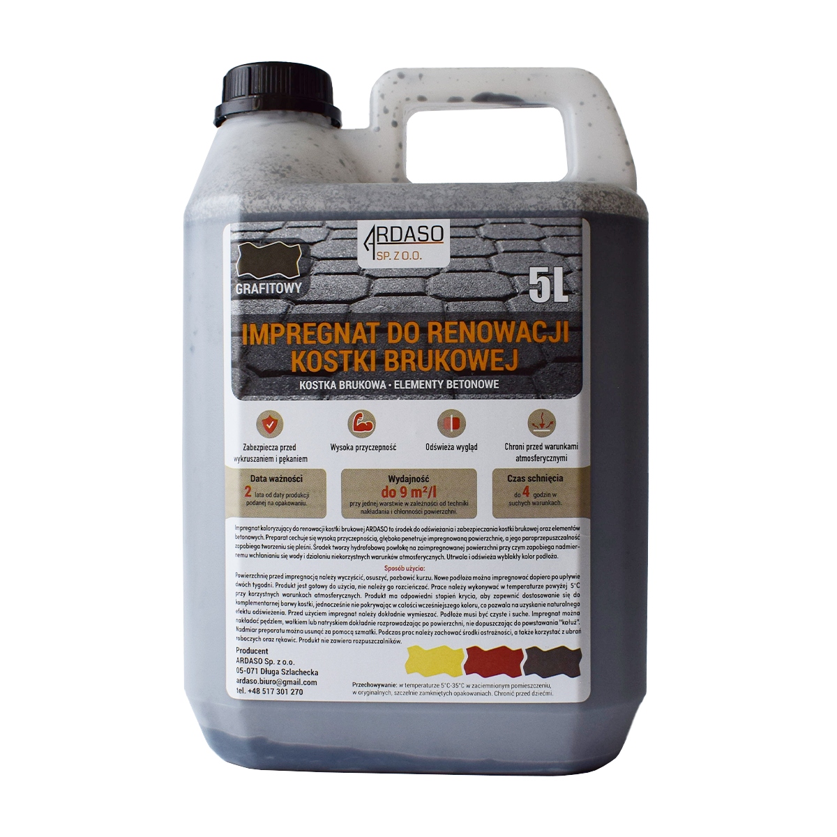 Impregnát na renovaci kostek – Grafitový 10 L