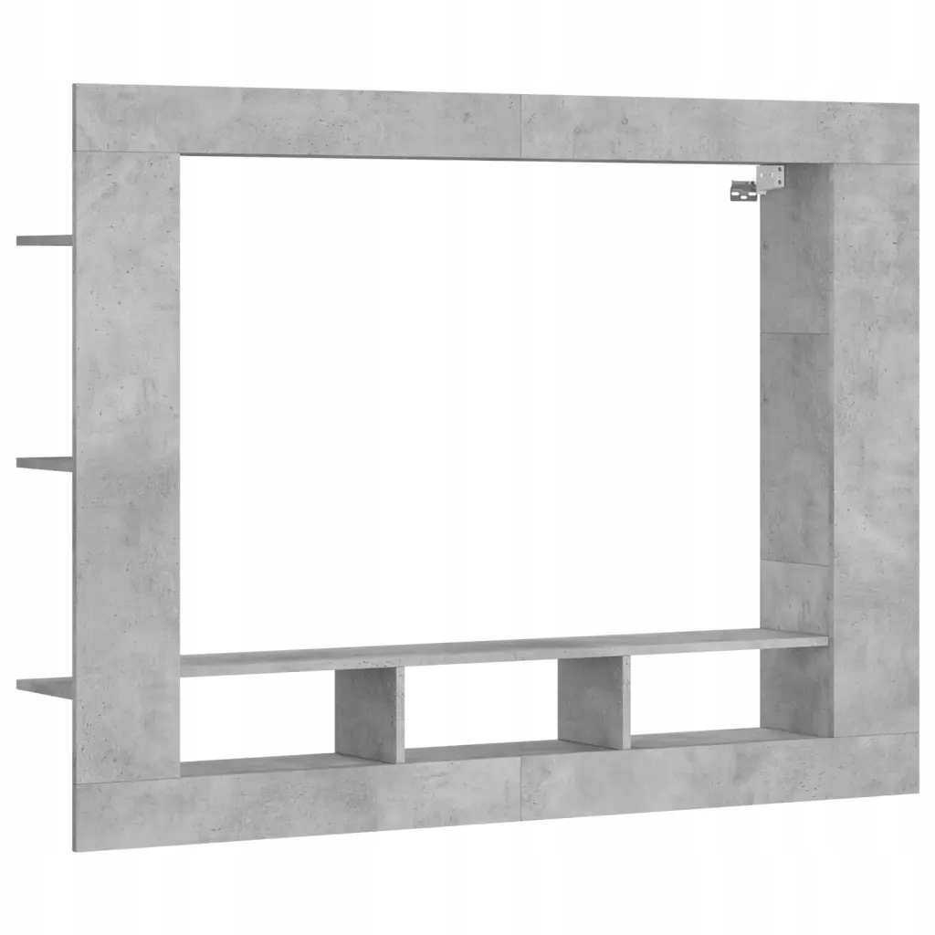 Závěsná Rtv skříňka z dřevěného materiálu, šedá barva betonu, 152x22x113