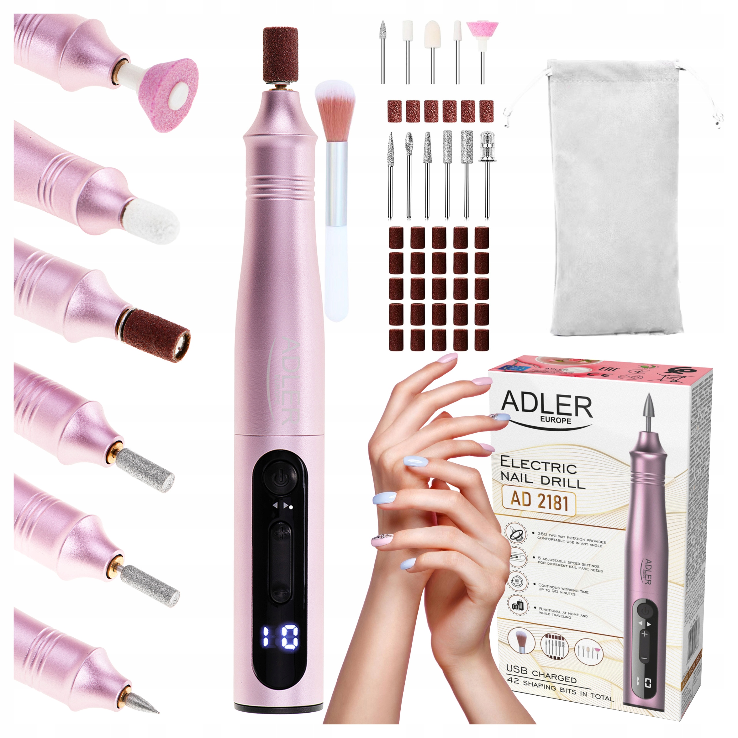 Bruska Na Nehty 11 V 1 Univerzální Kompaktní Led Osvětlení Obrazovky