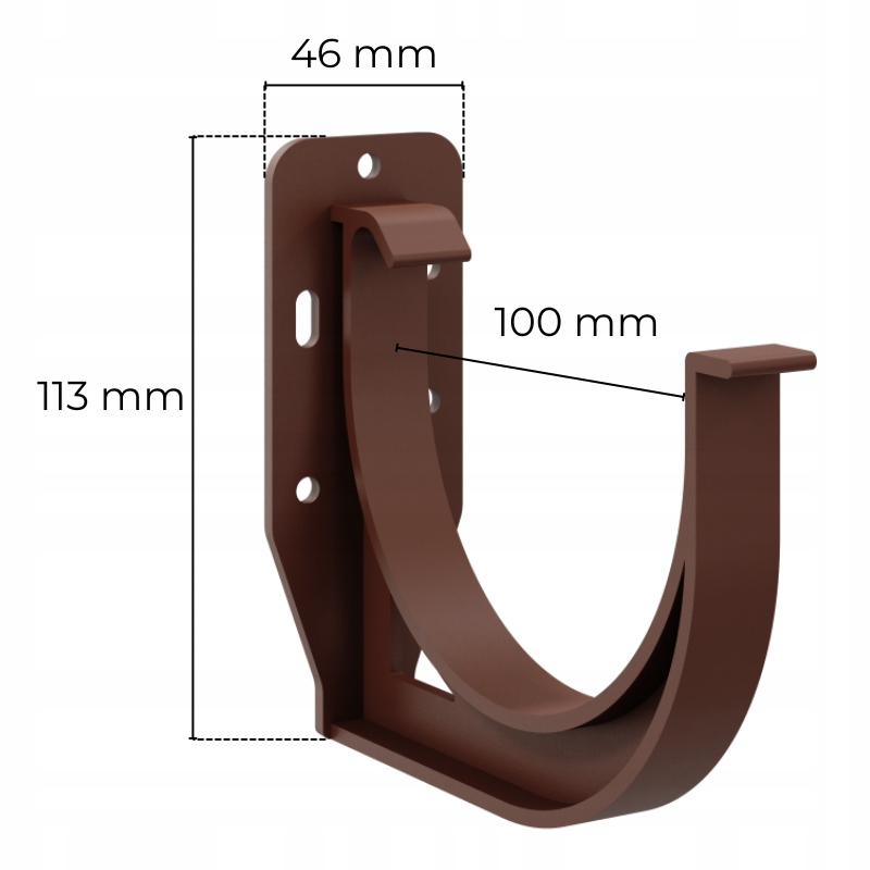 Hak uchwyt rynnowy rynna DOCZOŁOWY 100 mm WYSOKA JAKOŚĆ brązowy Kod producenta HAK 3-1