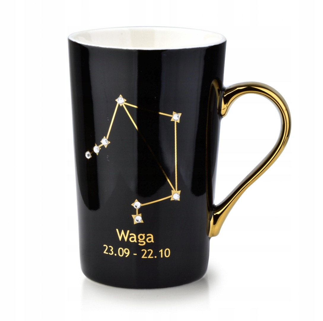 

Kubek do herbaty kawy znak zodiaku czarny waga