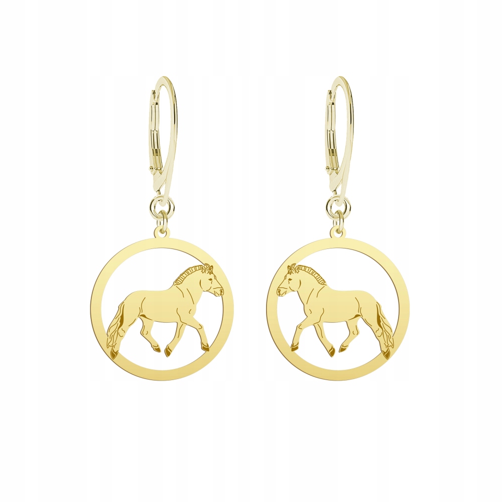 Náušnice Zlaté s fjordským koněm 925 Dárek Šperky Žena Dárek Gravírování