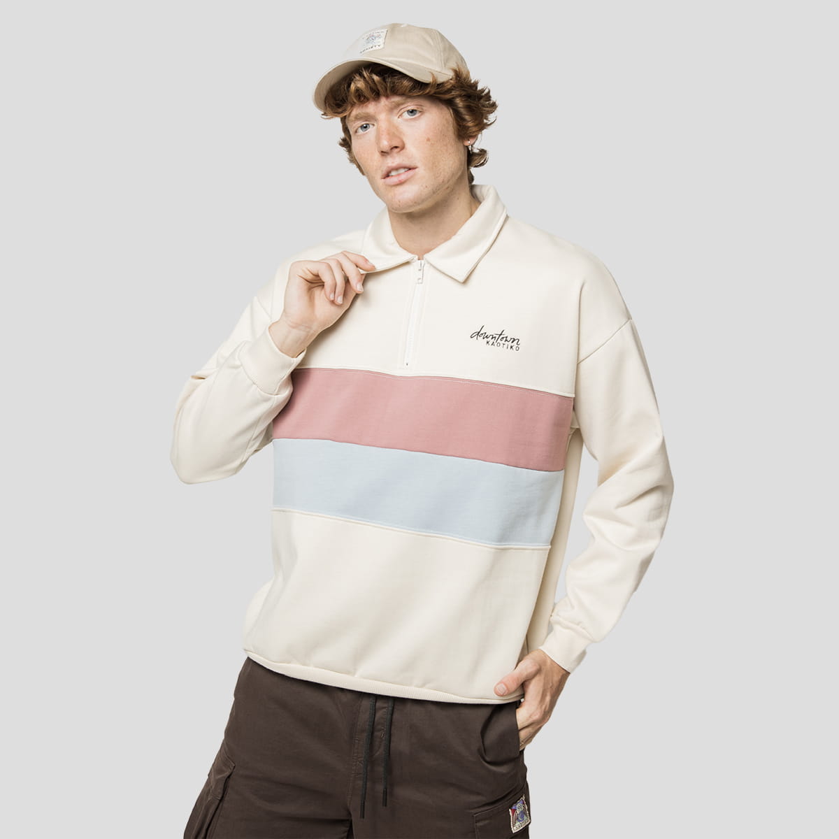 Mikina Kaotiko Crew Neo S, béžová, Městská