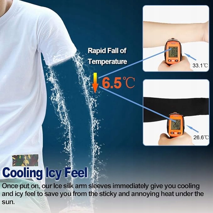 RĘKAWY ROWEROWE PRZECIWSŁONECZNE CHŁODZĄCE TRENINGOWE ODDYCHAJĄCE 4 PARY Model 4CZARNY+BIALY+SZARY+NIEBIESKI