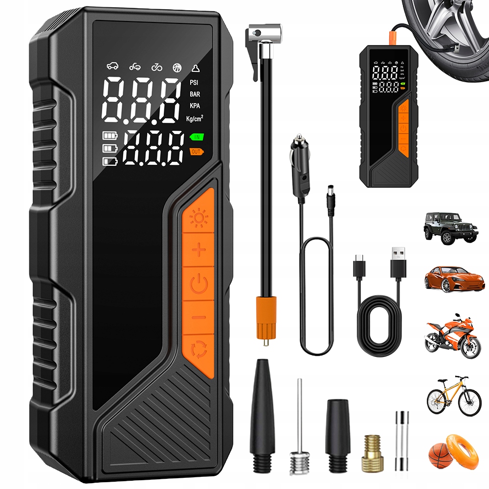 Pompka Samochodowa Akumulatorowa Od 0 Do 36 Psi Napompuje Dwa Razy Szybciej