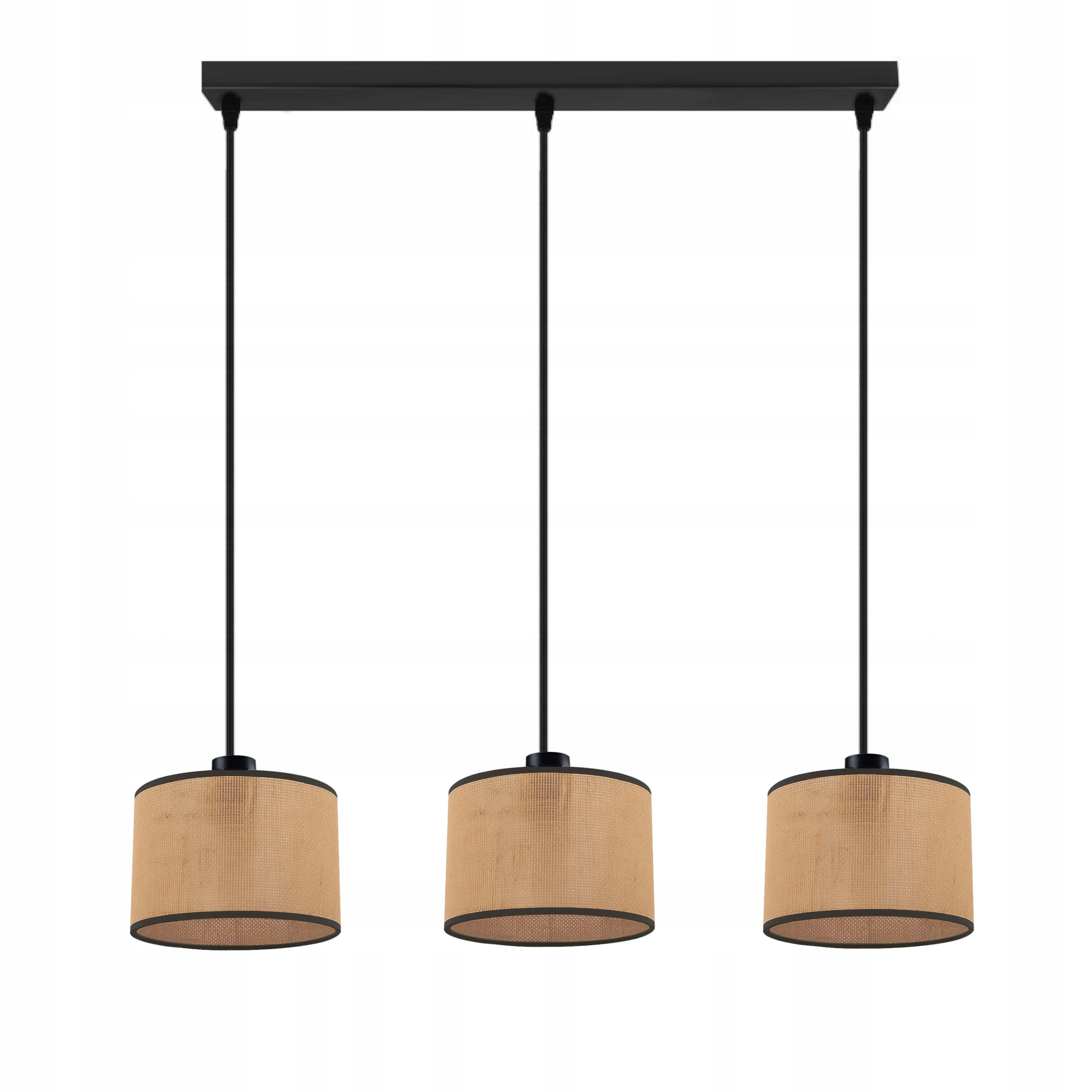 Lampa wisząca żyrandol loft metal czarna nad stół salon kuchnia juta