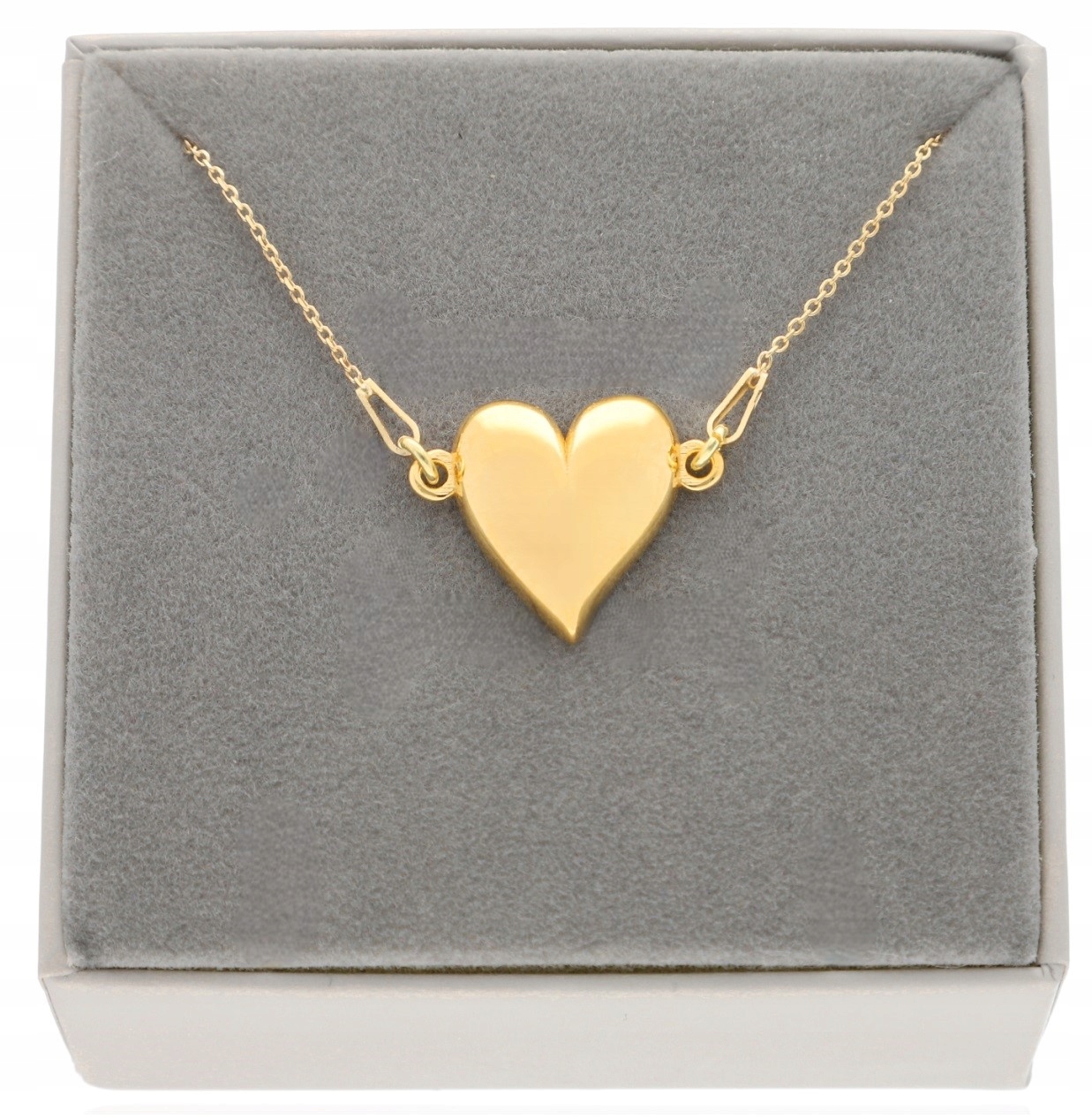 Zlatý náhrdelník s velkým konvexním srdíčkem Stříbro 925 45 cm