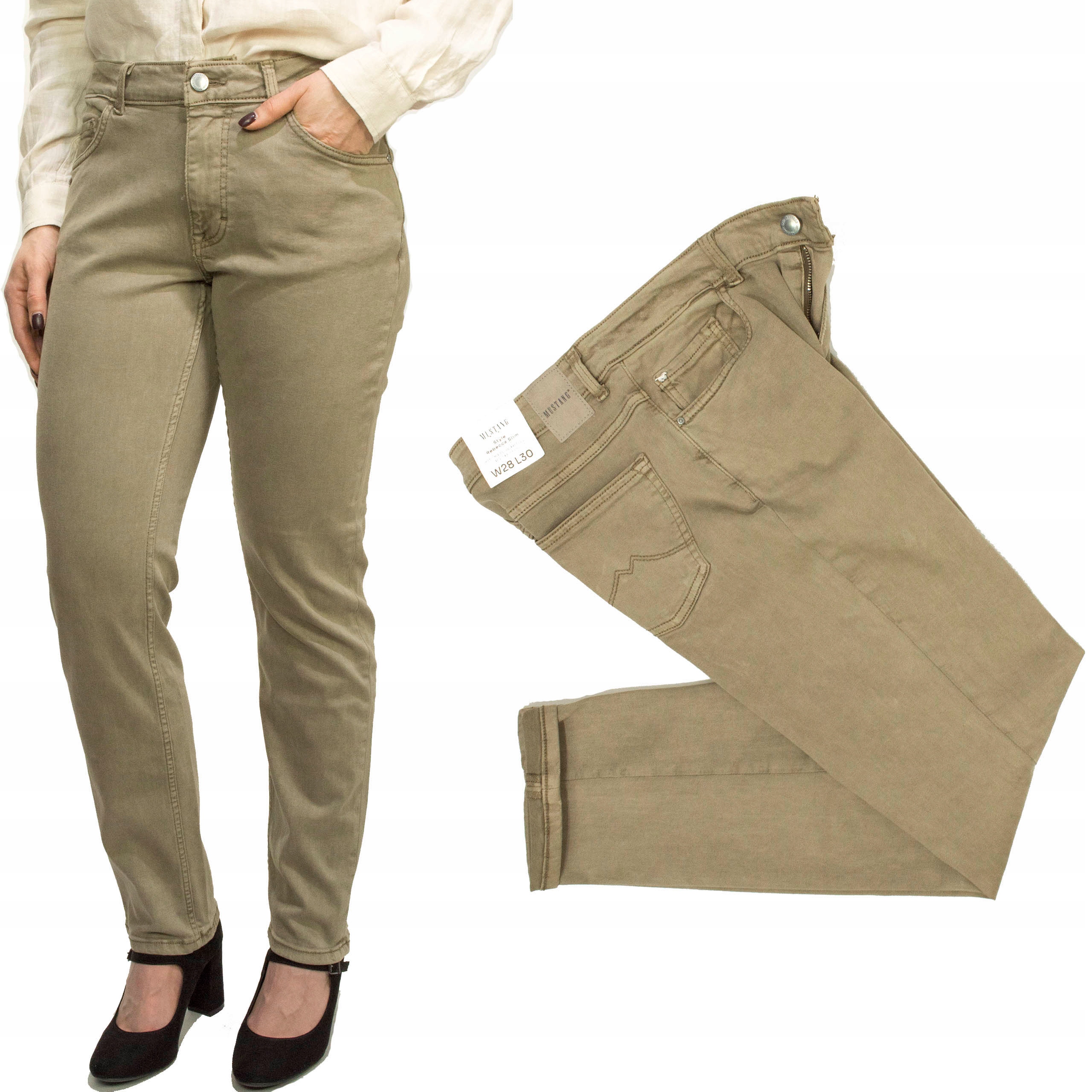 Mustang Rebecca Slim Fallen Rock dámské džíny rovné kalhoty W34 L32