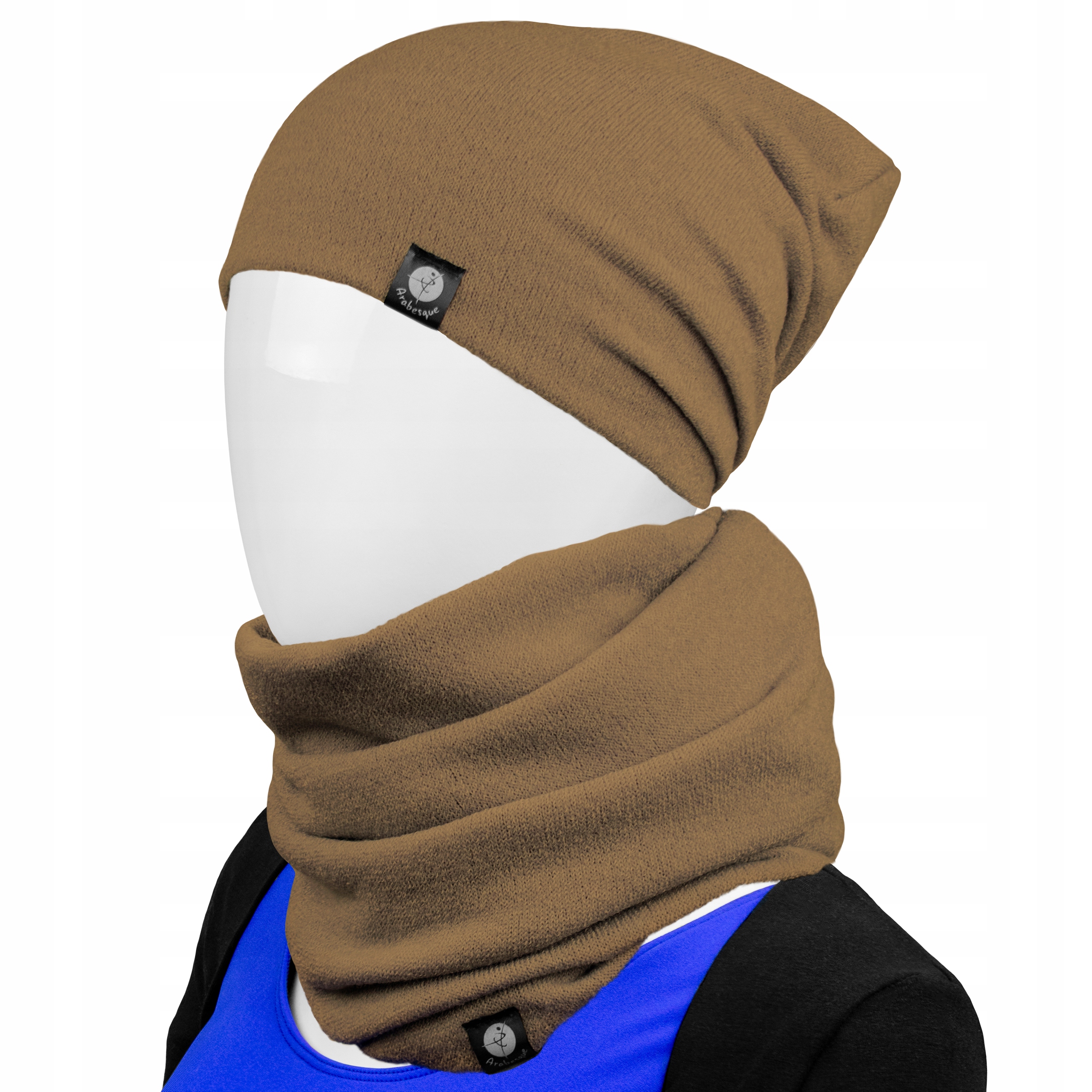 

Dwuwarstwowy zestaw czapka i szalik na zimę rozm M