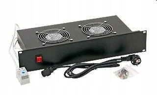Triton 19" ventilačná jednotka, 2 ventilátory, s termostatom, 2U Rab-ch…