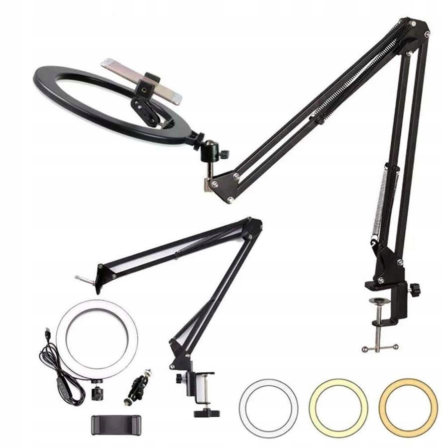 LAMPA LED DO ZDJĘĆ STATYW RING UCHWYT NA TELEFON