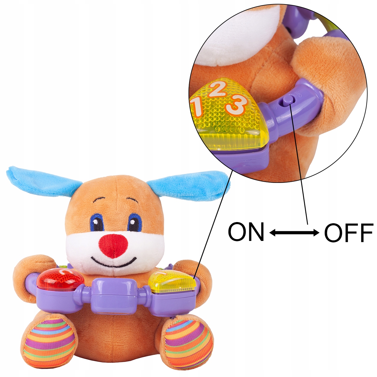 PIESEK INTERAKTYWNY PLUSZOWY MIECIUTKI PIES MÓWI ŚPIEWA DLA DZIECI Szerokość produktu 18 cm