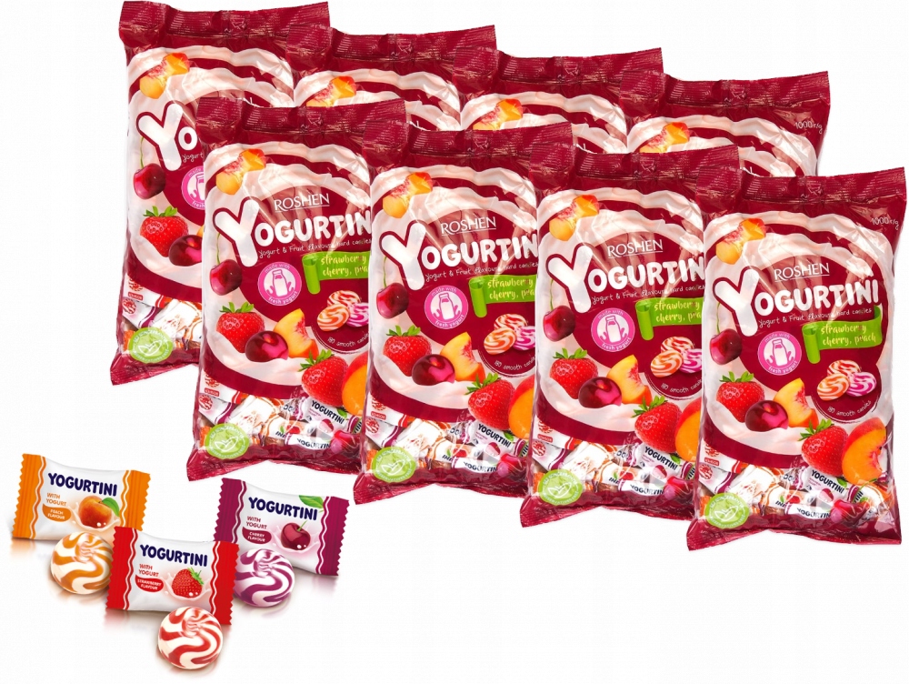 Cukierki Roshen Yogurtini Karmelki Owocowe 1kg x8