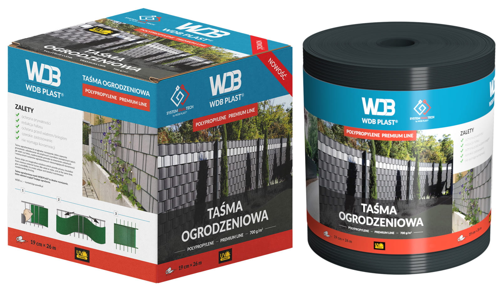 Prémiová stínící panelové pásy Wdb Antracit grafit 19 cm x 26 m