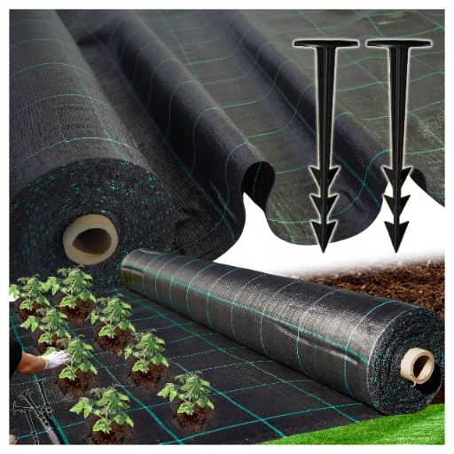Agrotkanina 10x3,2mb 100g Czarna Agrowłóknina Mata Antychwastowa Uv Szpilki