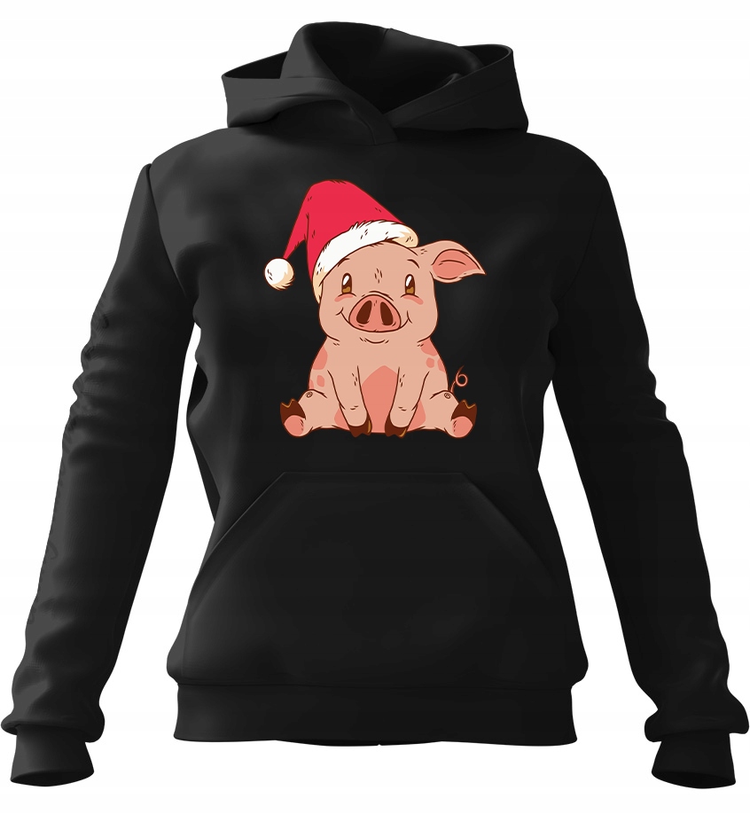 Dámská s kapucí Mikina Pig Black L