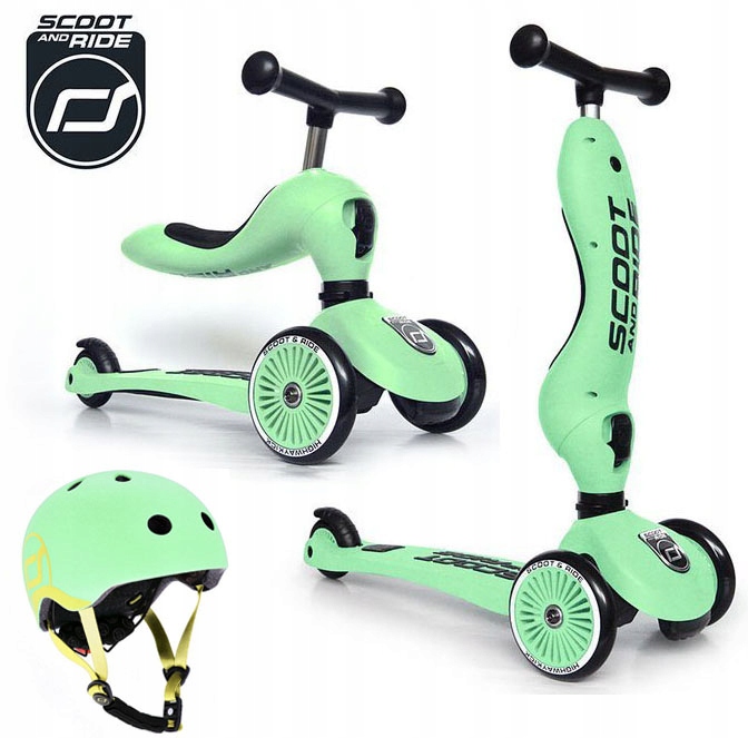 HULAJNOGA TRÓJKOŁOWA Scoot & Ride 2w1 KASK KIWI