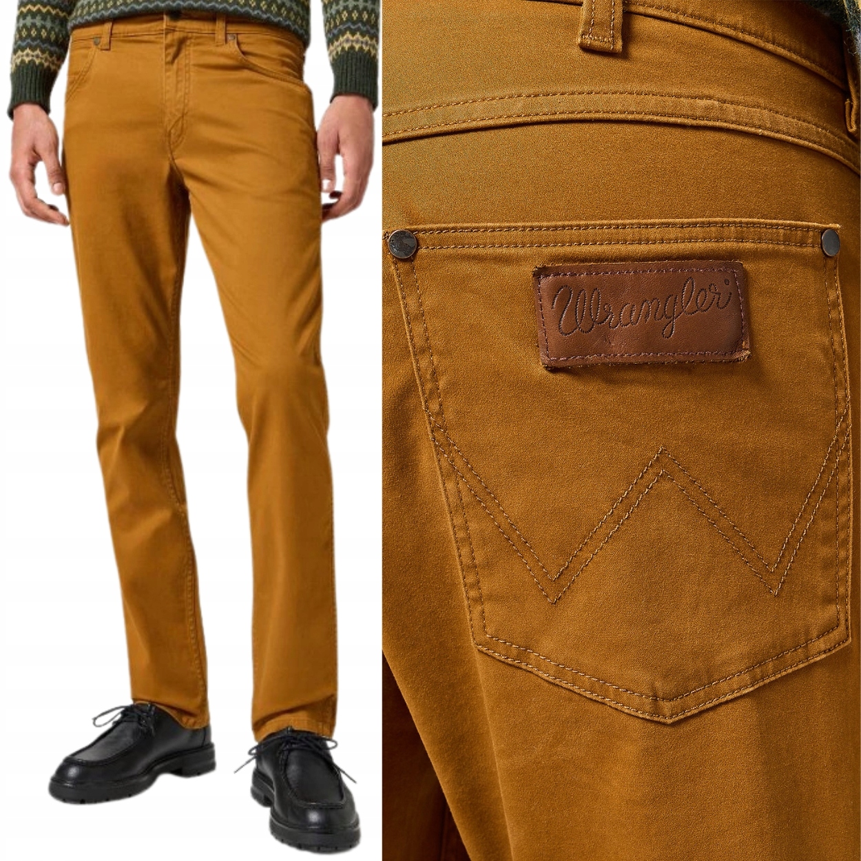 Wrangler Greensboro Monks Robe jednoduché hnědé látkové kalhoty W32 L34