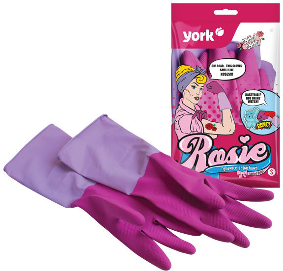 

York Rękawice gumowe uniwersalne S zapachowe Rosie