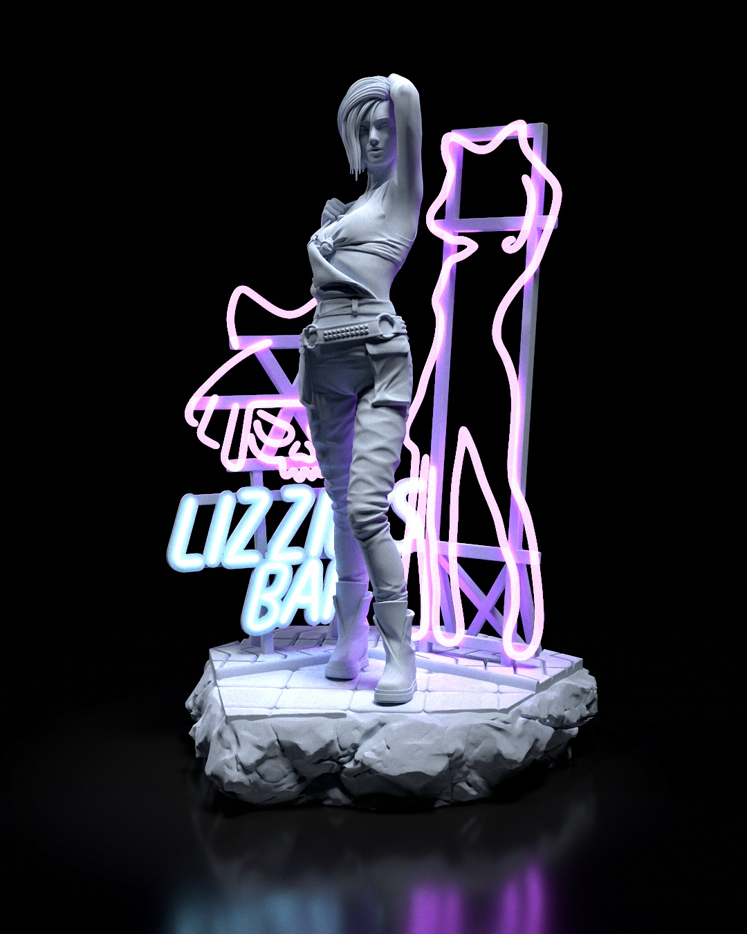 Figurka Judy Alvarez Cyberpunk 2077 h3LL creator 3D tisk 12K