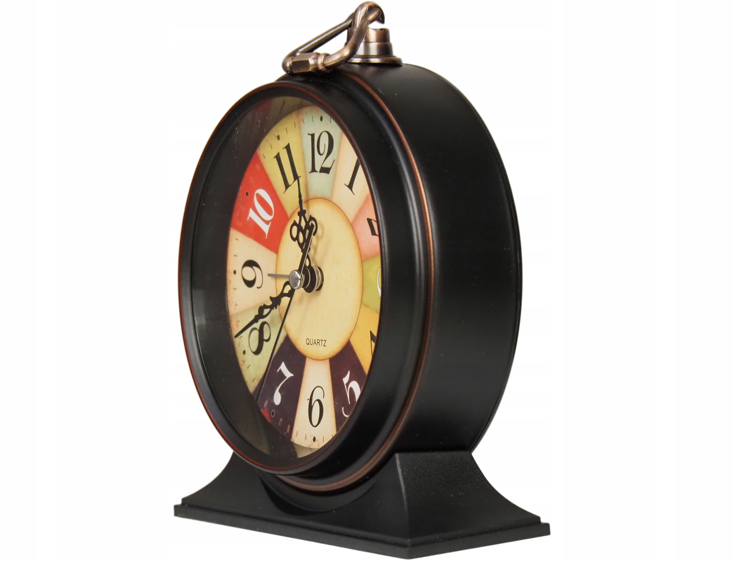 Budzik Płynny Zegar Stojący Czarny Okrągły Kominek Stan opakowania oryginalne