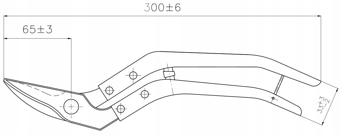 Nożyce do blachy 300mm ROSTEX 2323 Informacje dodatkowe hartowane szczęki