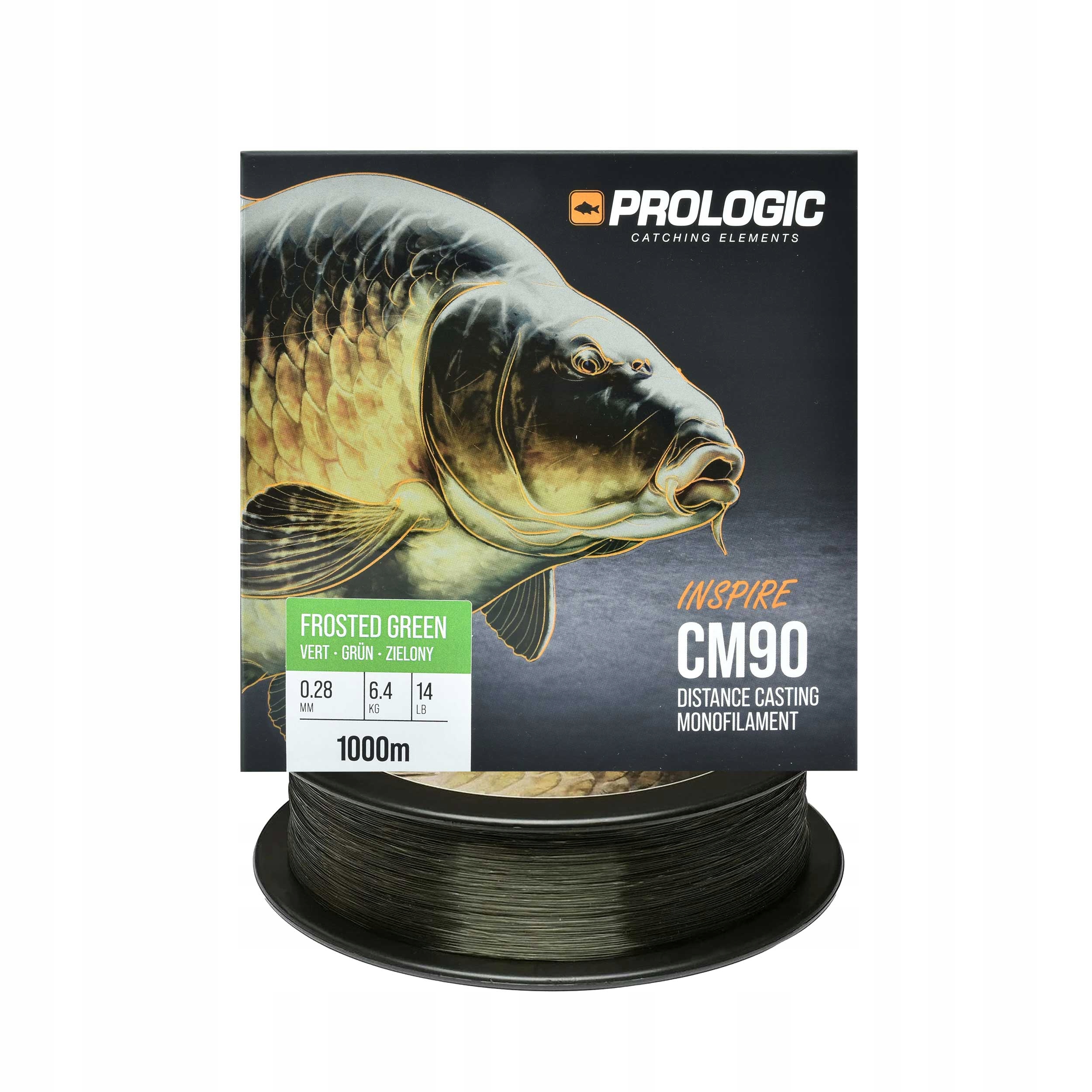 Żyłka karpiowa Prologic Inspire CM90 0,28mm 1000m 6,40kg zielony mech