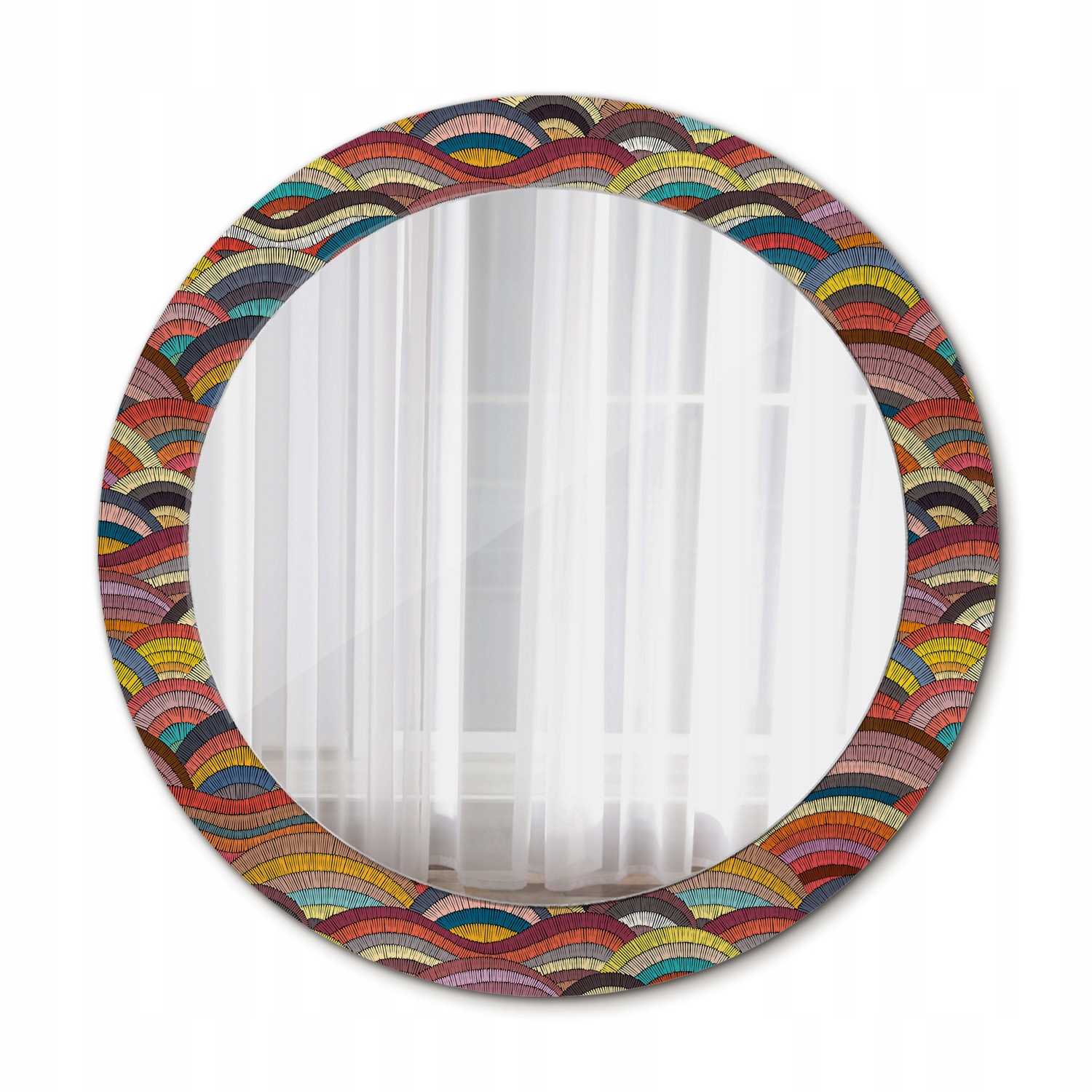 Dekoratívne zrkadlo so skleneným rámom Ornament 70 cm