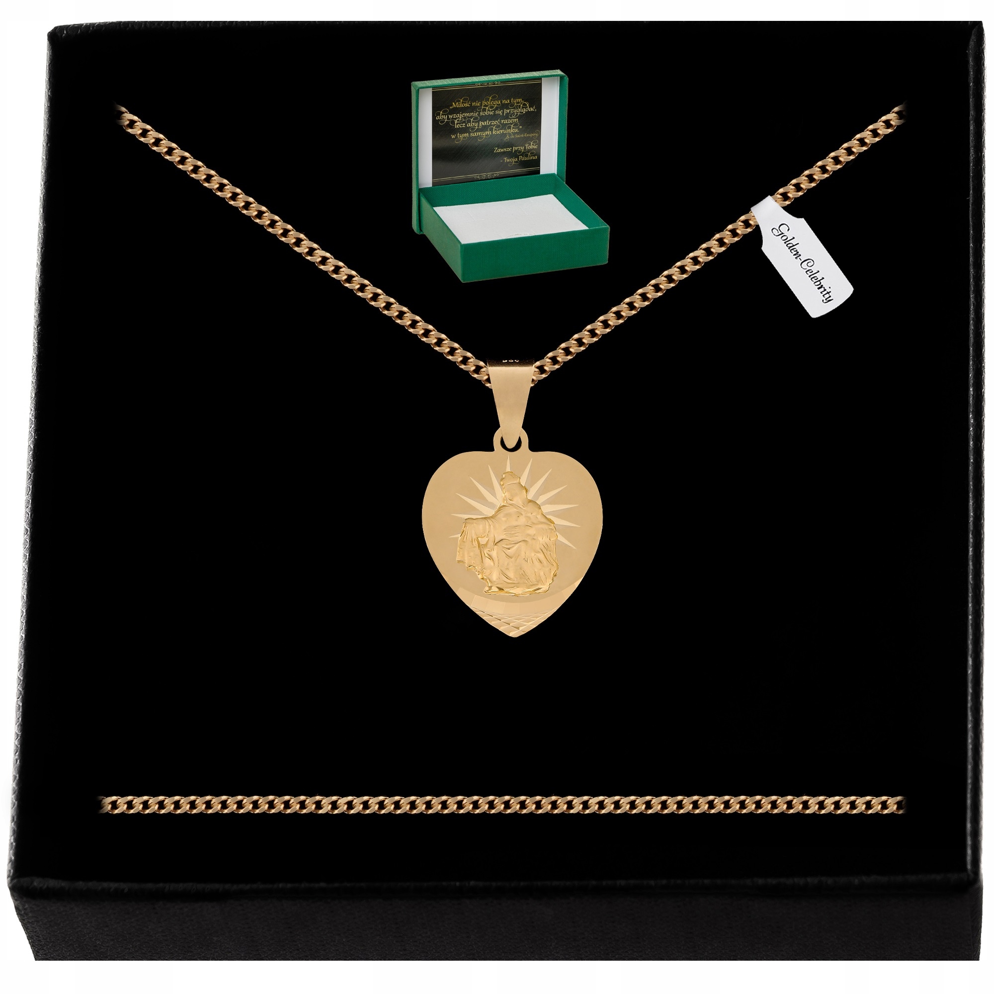 ZŁOTY ŁAŃCUSZEK MEDALIK KOMUNIA CHRZEST GRAWER 925