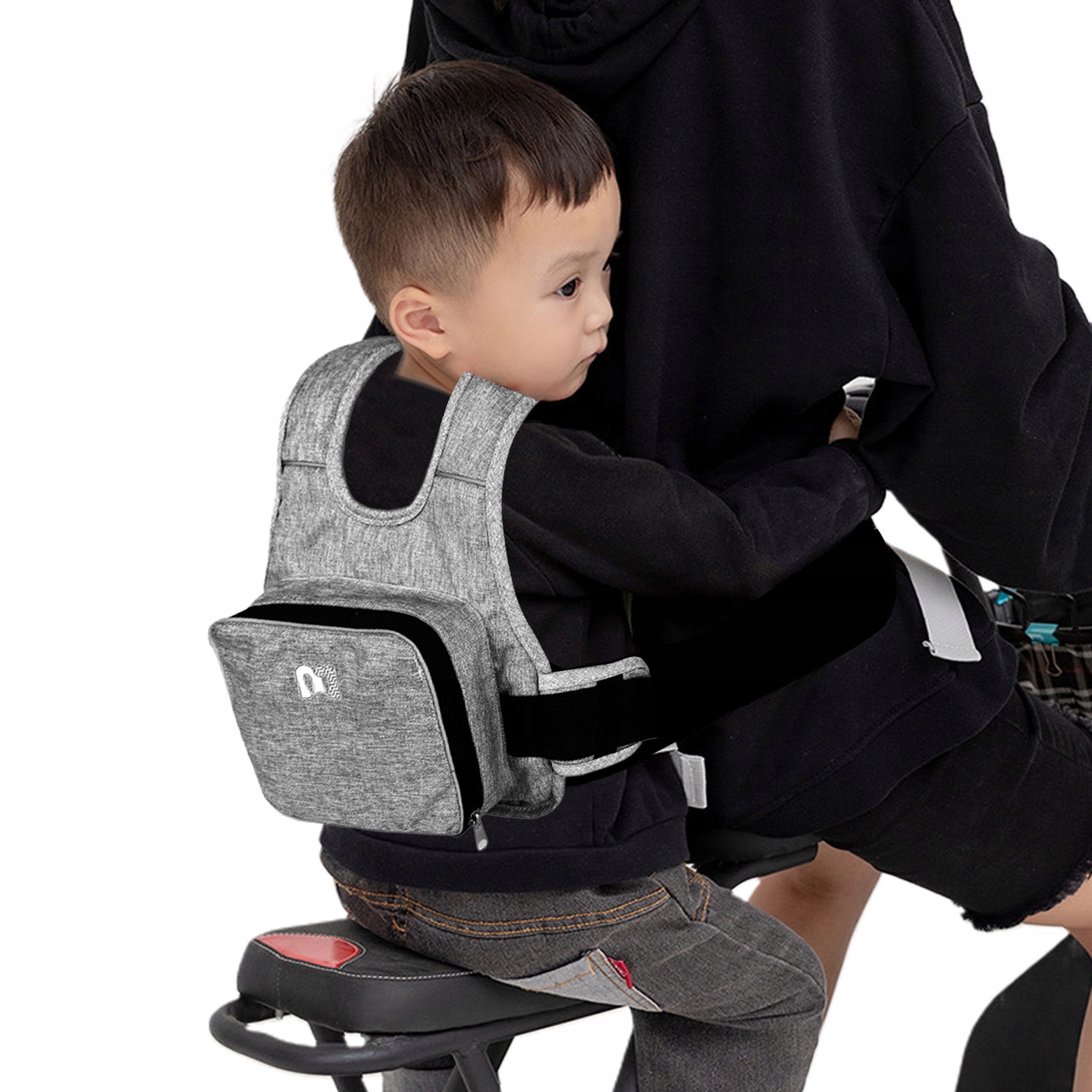 PAS BEZPIECZEŃSTWA DLA DZIECKA SZELKI NA MOTOR Kolor popielaty