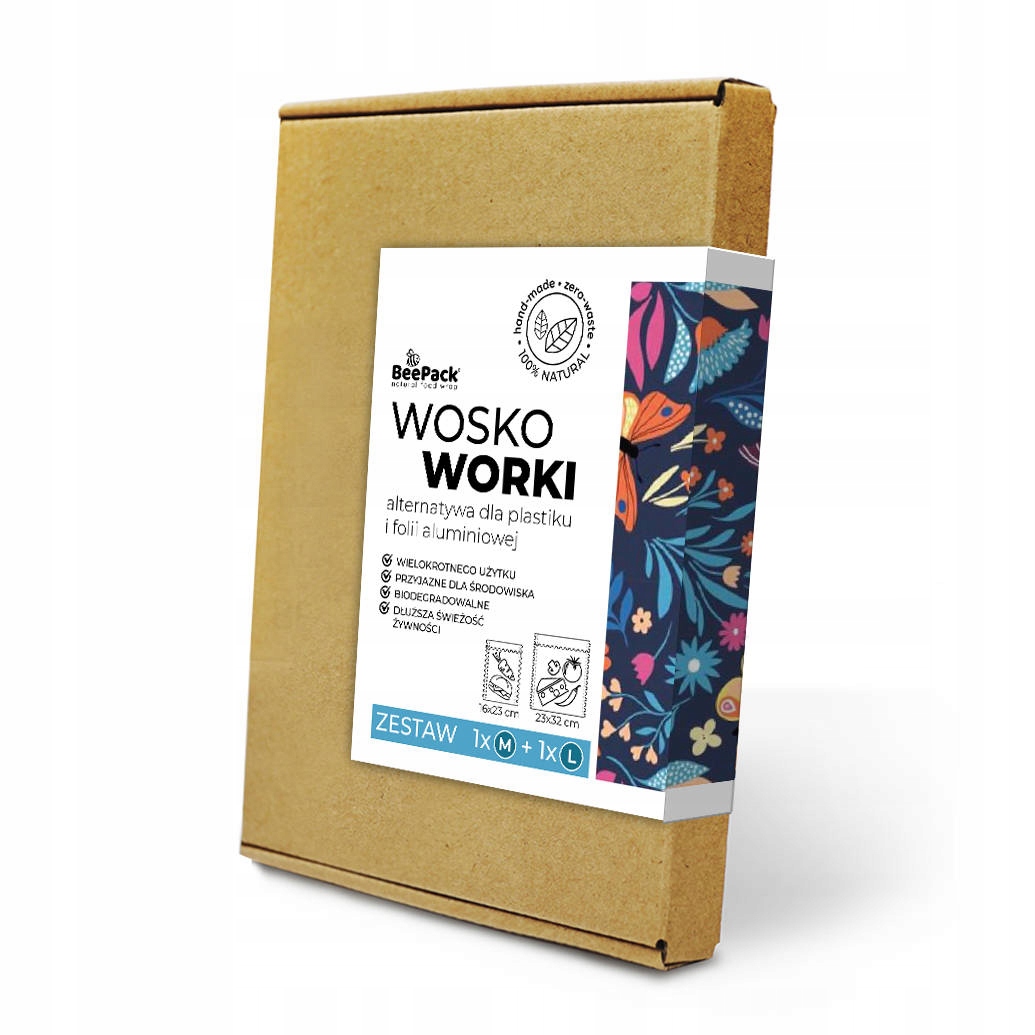 

Woskoworki ekologiczne worki na żywność 2 szt.