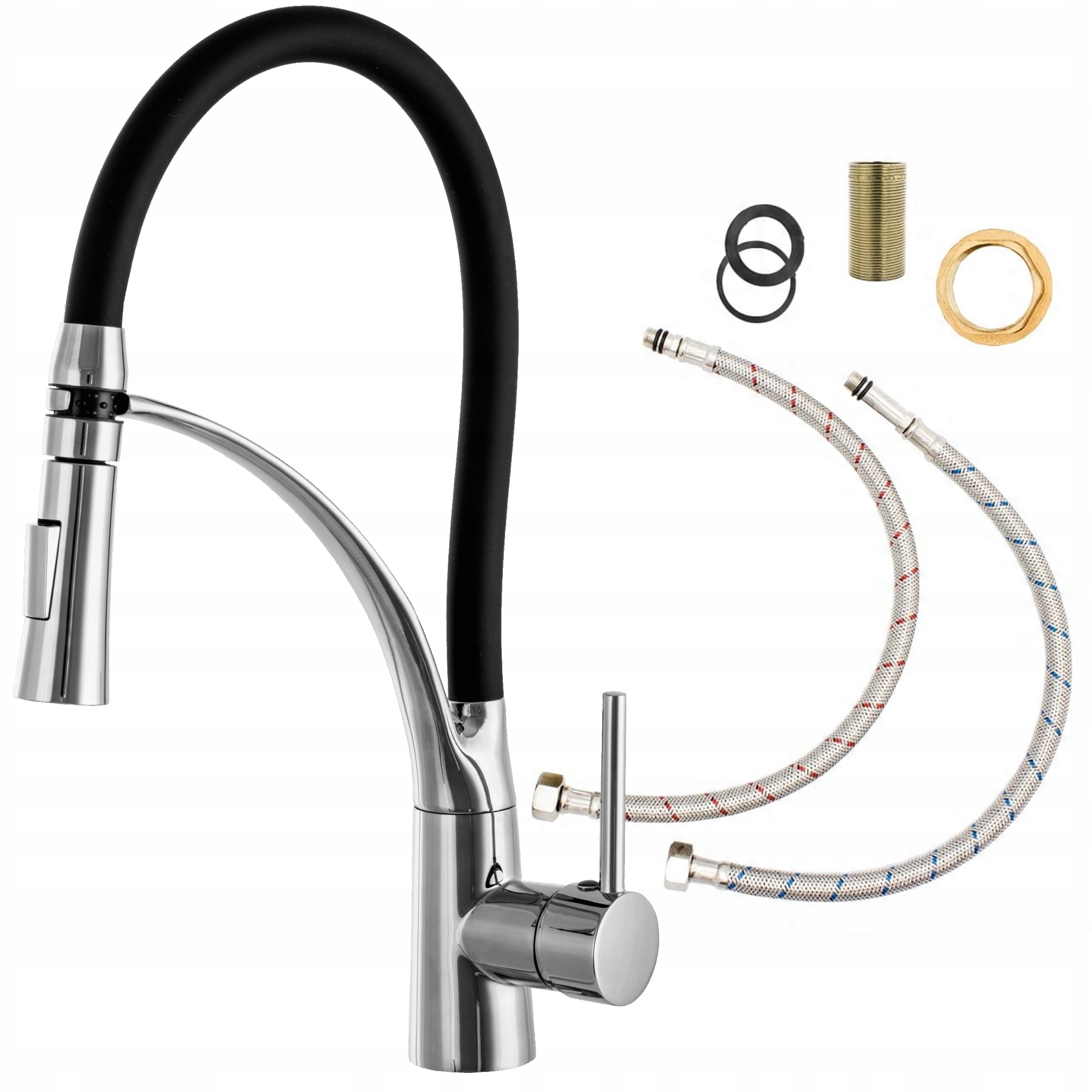 Kuchynská Drezová Batéria Chrómová S Výsuvným Výtokom Nexo