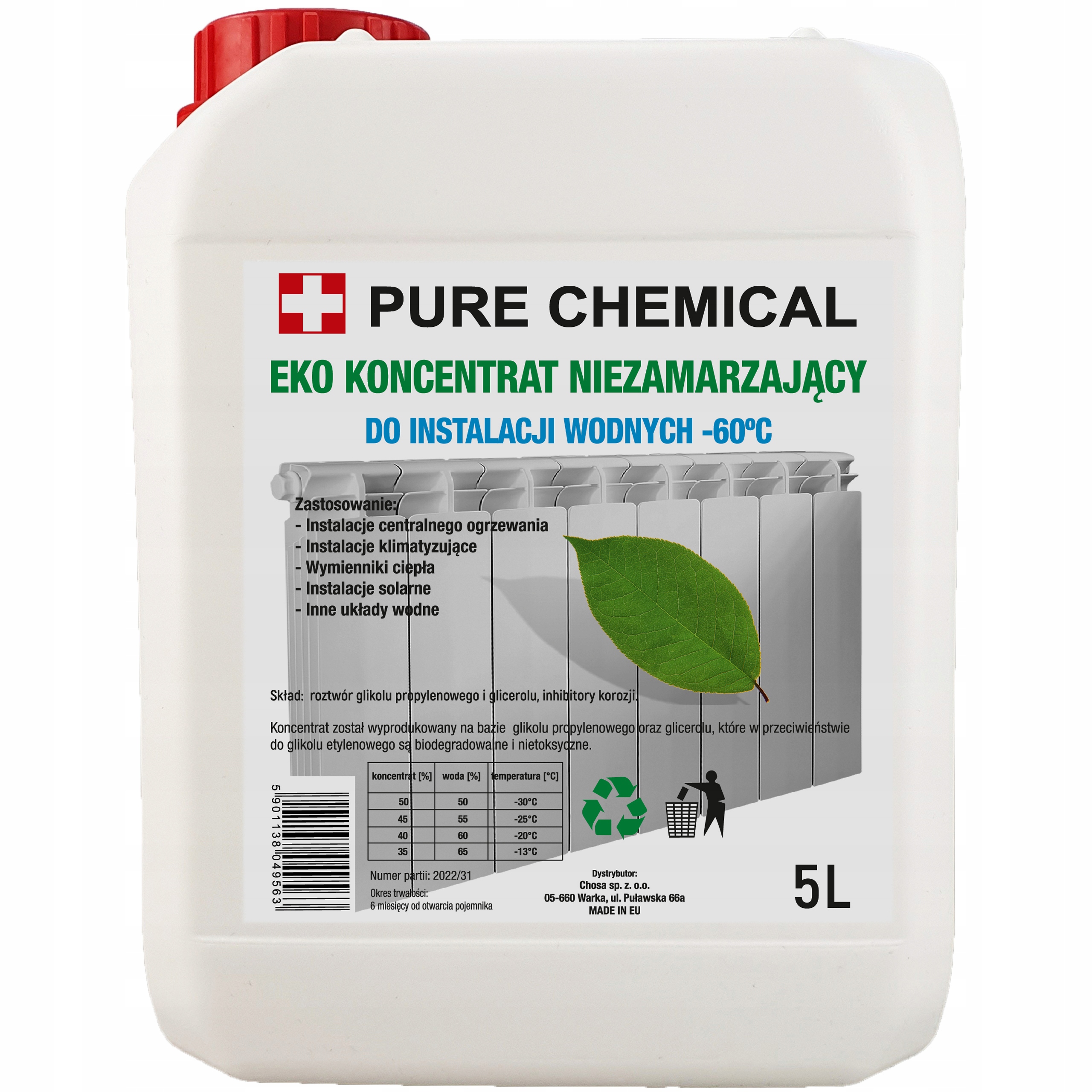 

Koncentrat Glikol Propylenowy Do C.o. -60°C Eko 5L