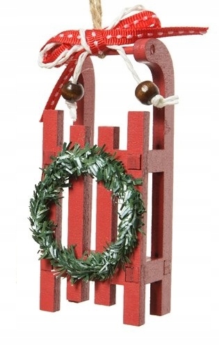 

Bombka Sanki Zawieszka Na Choinkę Czerwone 10cm