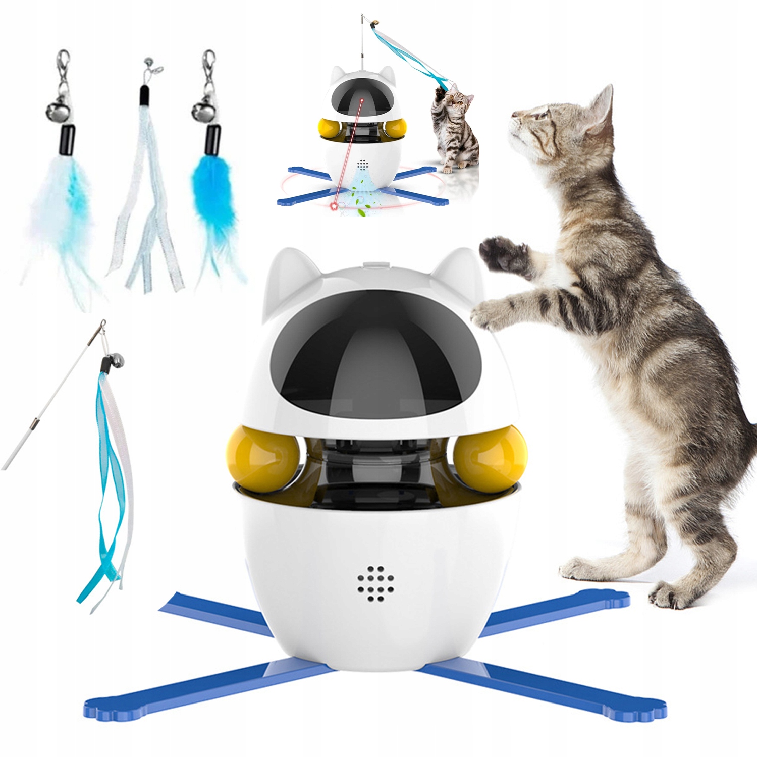 Levně Elektrická Interaktivní Laserová Hračka Pro Kočky 1200 Mah Se 3 Rychlostmi