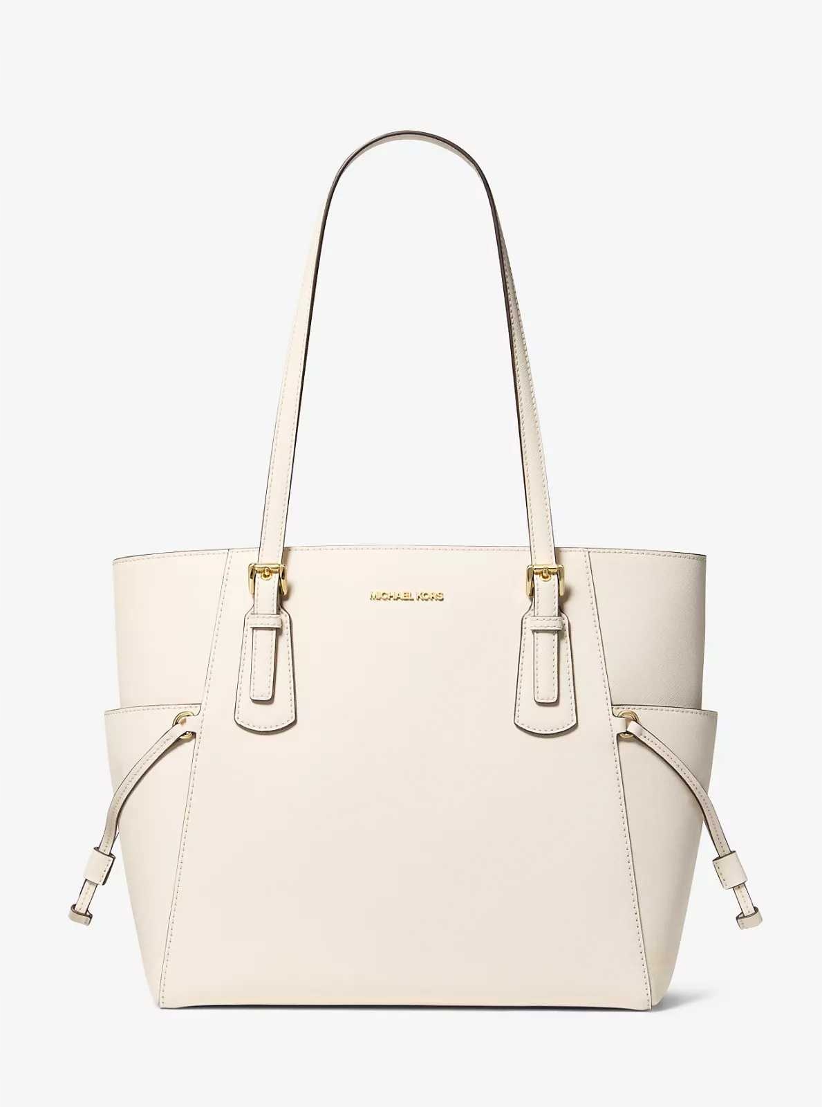 Michael Kors damska skórzana duża torebka Voyager mleczna