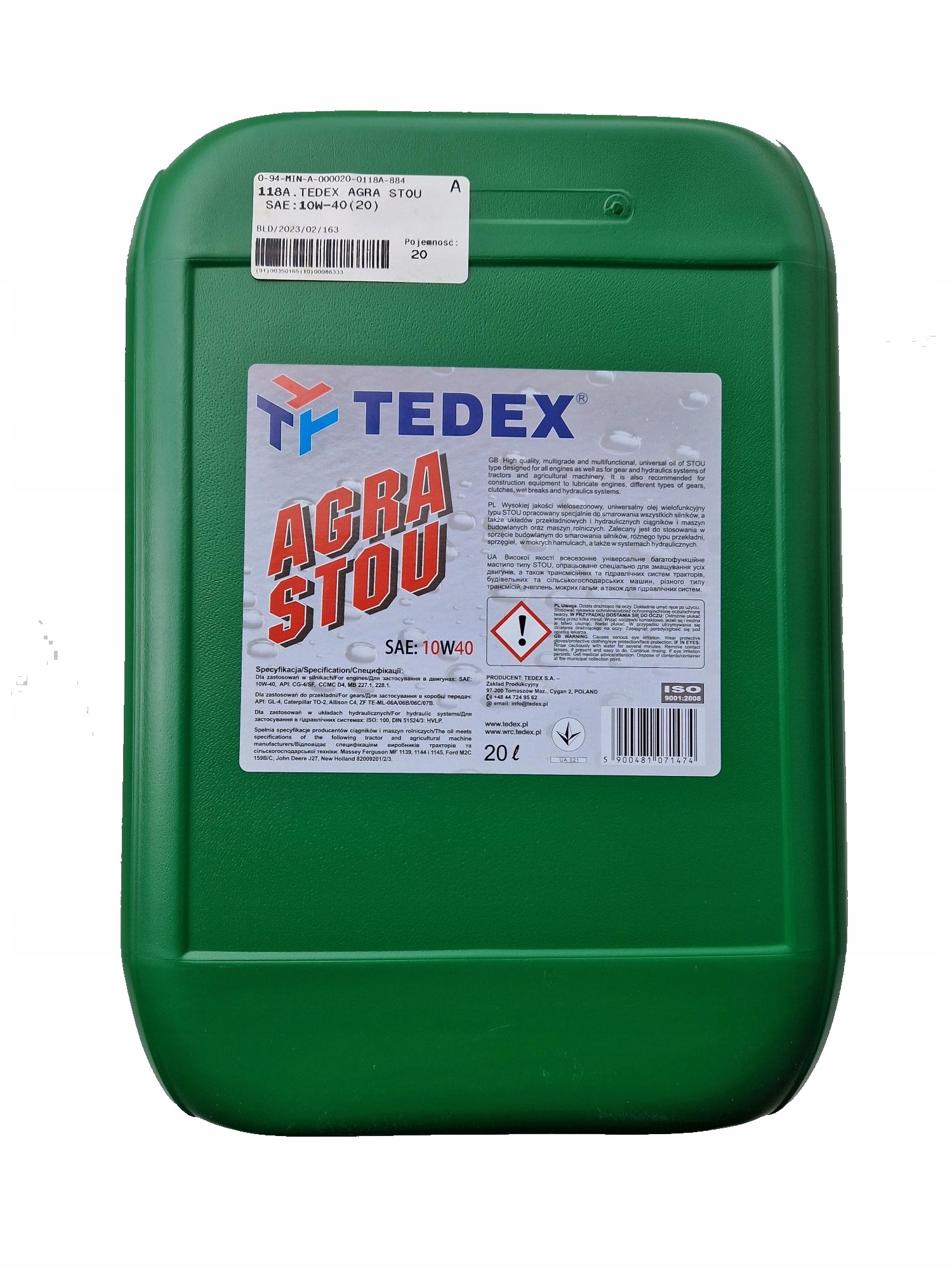 

Tedex Agra Stou 10W-40 20L Olej Wielofunkcyjny