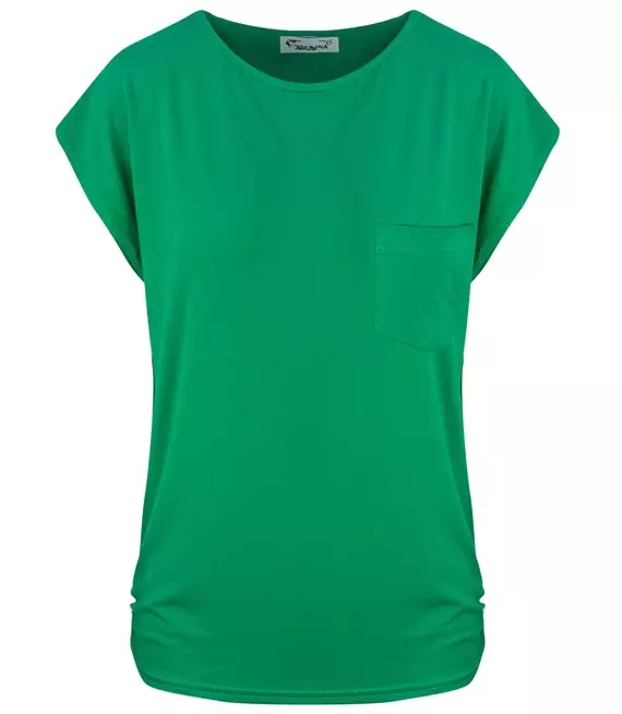

Bluzka z kieszonką trapezowa koszulka oversize 44