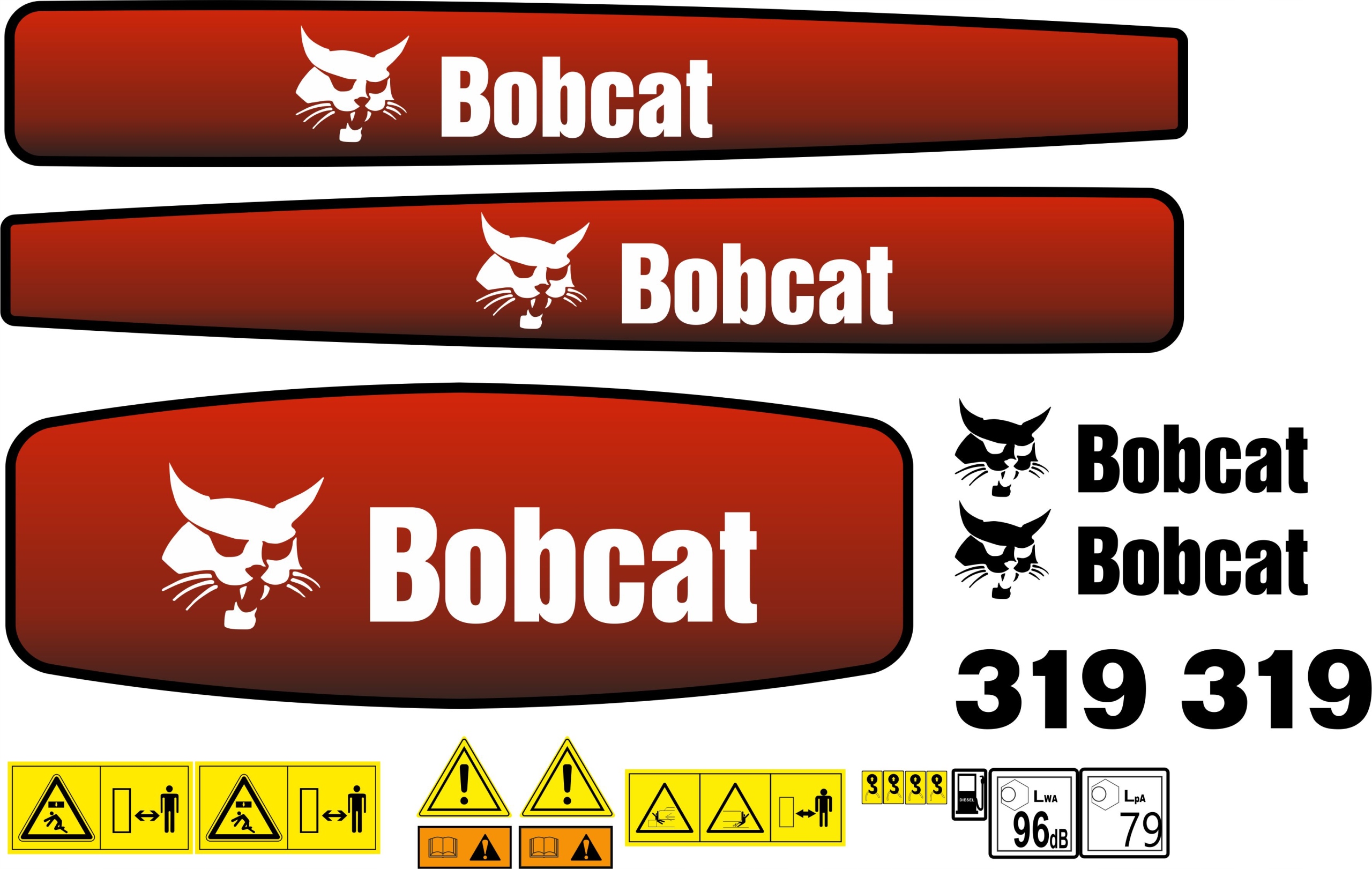 Samolepky Bobcat 319 Minibagr Servisní Přístroje